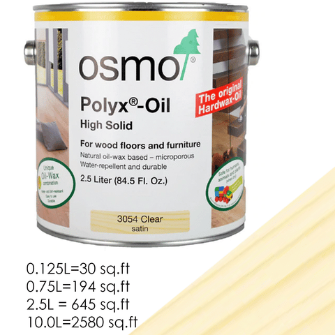 Osmo - Polyx-Oil - 3054 Clear Satin - Hardwax Oil Wood Finish - Interior