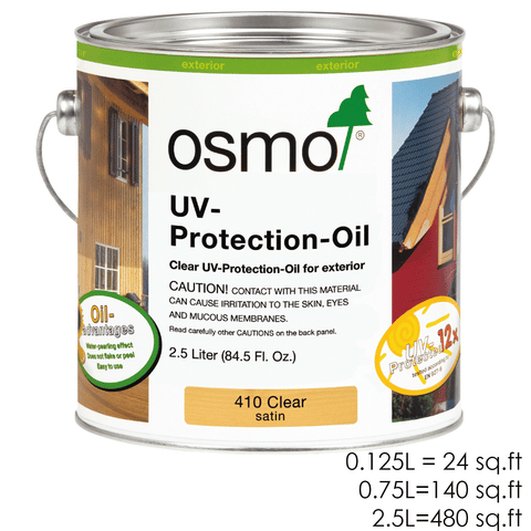 Osmo - UV-Protection Oil - 410 Clear Satin - Exterior Wood Finish