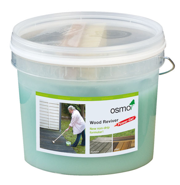 Osmo Wood Reviver Power Gel + Brush - 2.5 Litre Tub For Reviving Greyed Wood (6609)