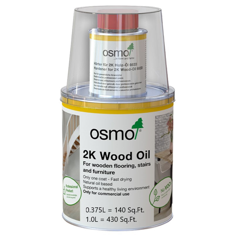 Osmo - 2K Wood Oil - One Coat - Oil with Hardener - Matte Finish