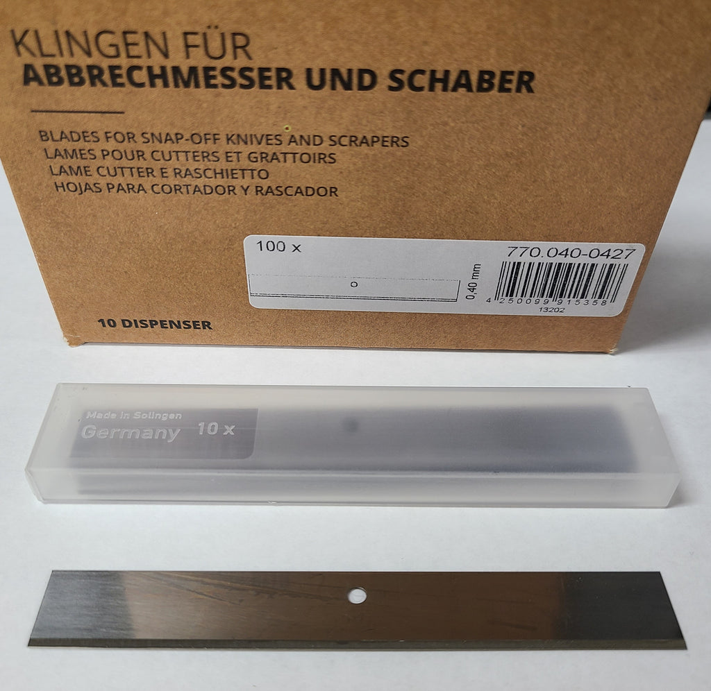 Mozart 770.040 four-inch scraper replacement blade 0.4 mm