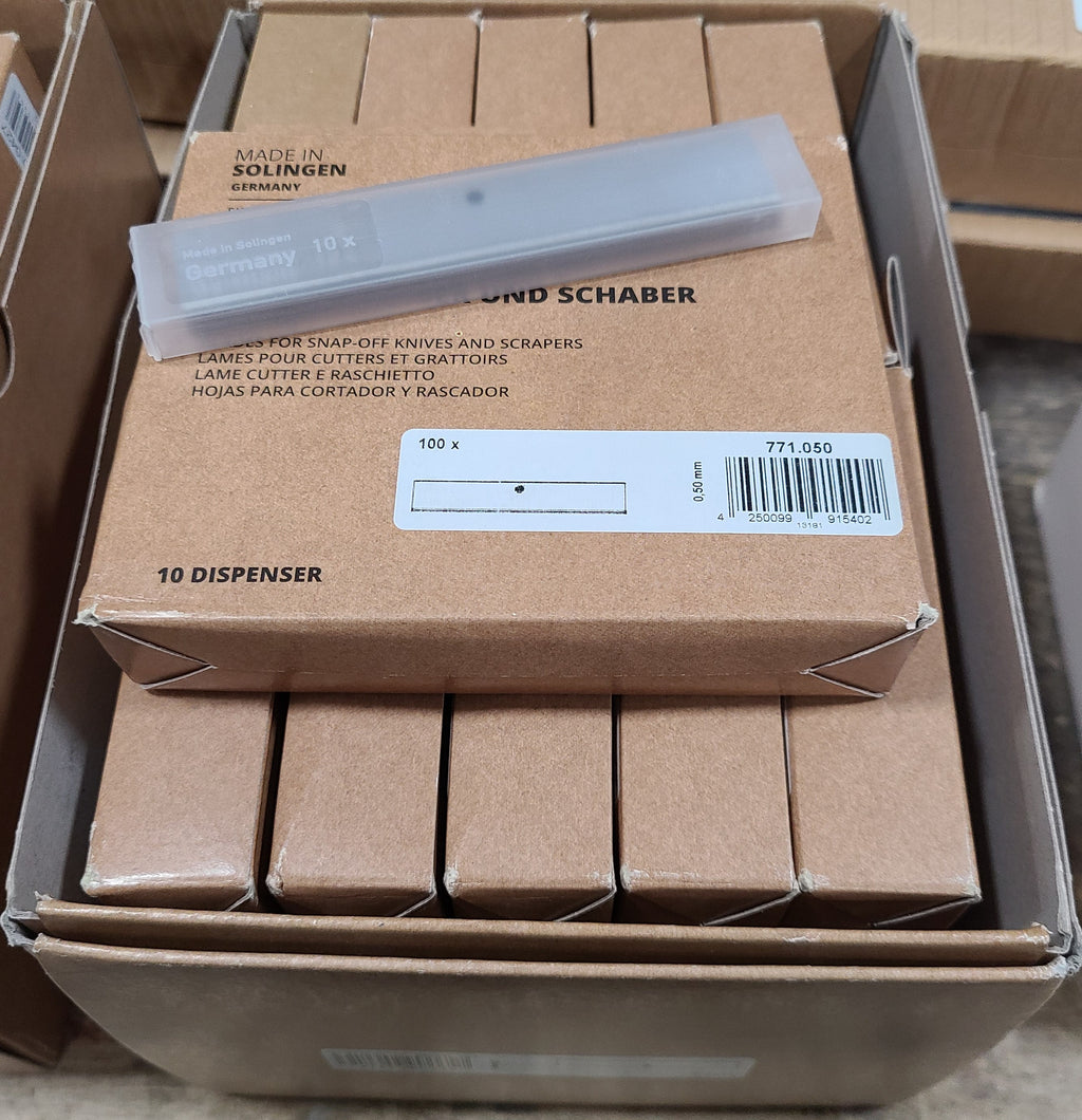 Mozart 771.050 four-inch scraper replacement blades 0.5 mm 100 pack