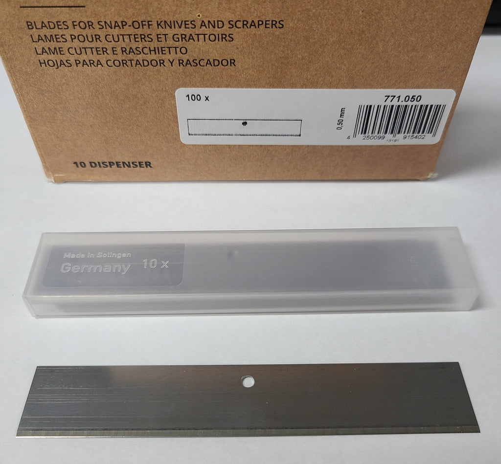 Mozart 771.050 four-inch scraper replacement blade 0.5 mm