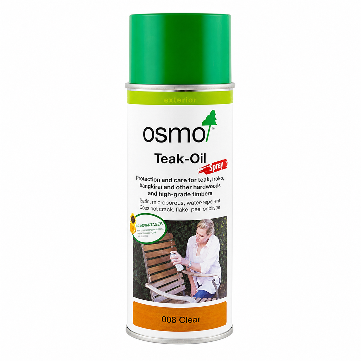 Osmo - Teak Oil Spray - 008 Clear - Exterior Wood Finish - 0.4L