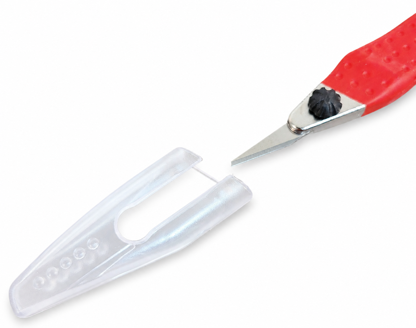 Mozart P1 TF precision knife blade and protective cap detail