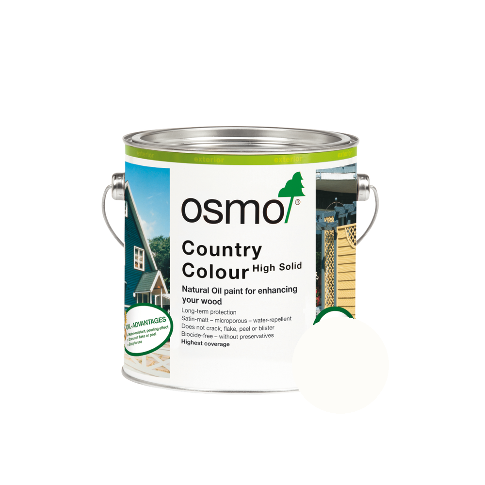 Osmo Country Color can — 2101 White with official wood color swatch