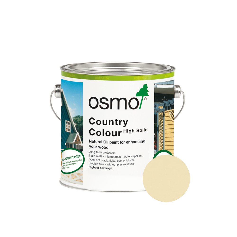 Osmo Country Color can — 2204 Ivory with official wood color swatch