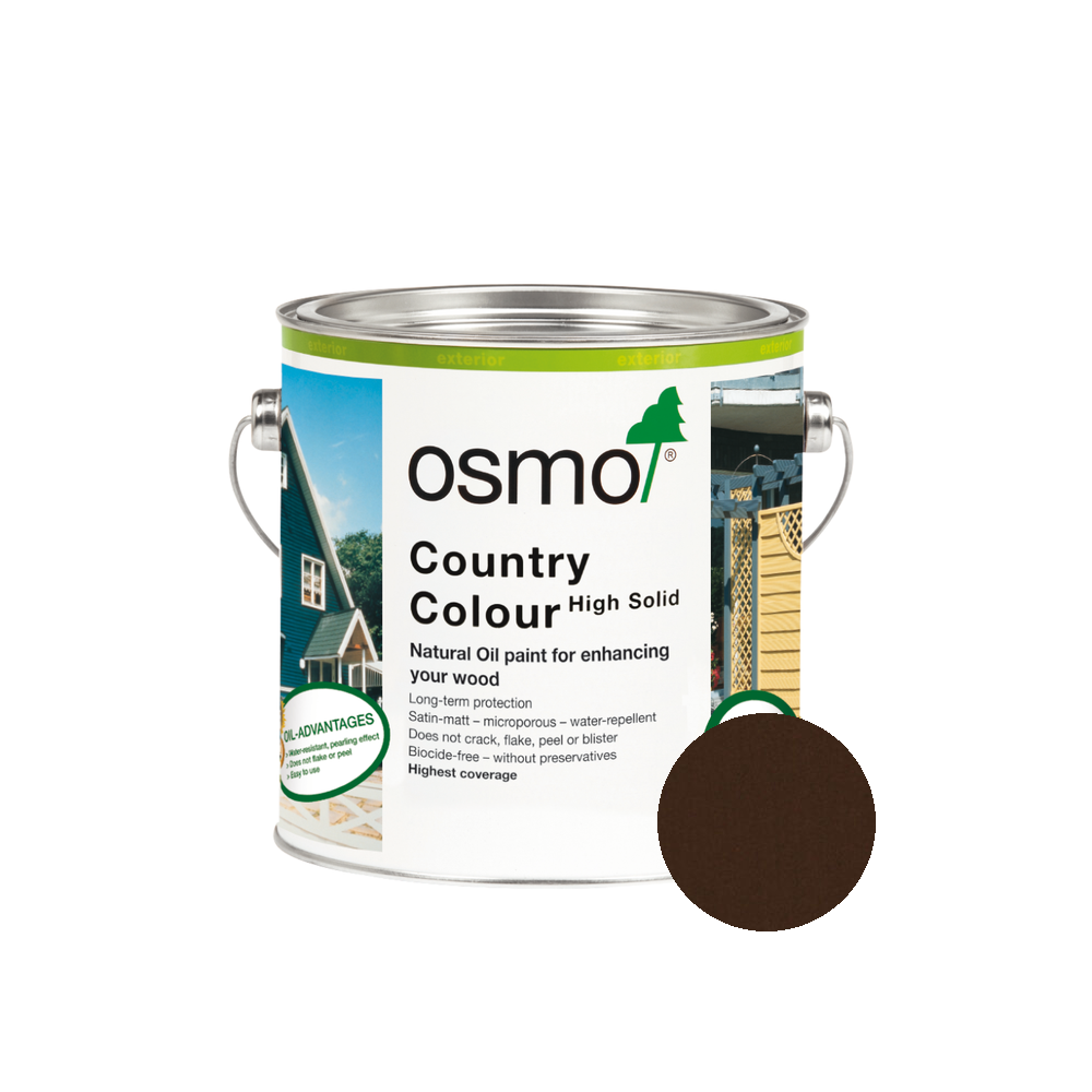 Osmo Country Color can — 2607 Dark Brown with official wood color swatch