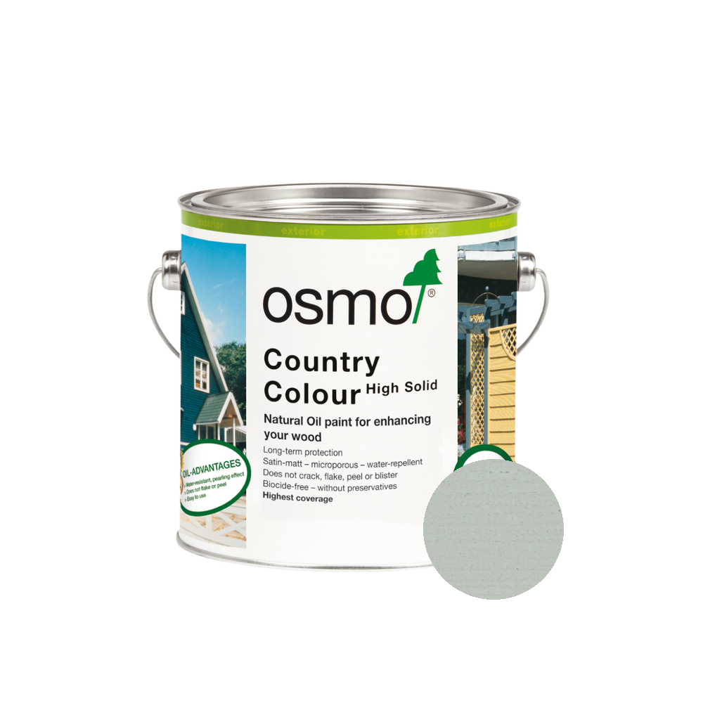 Osmo Country Color can — 2735 Light Grey with official wood color swatch
