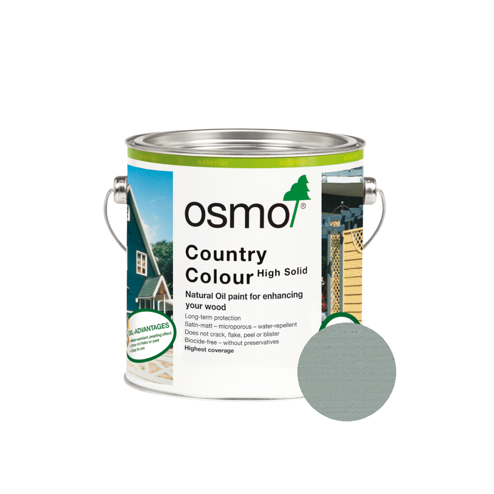 Osmo Country Color can — 2742 Traffic Grey with official wood color swatch