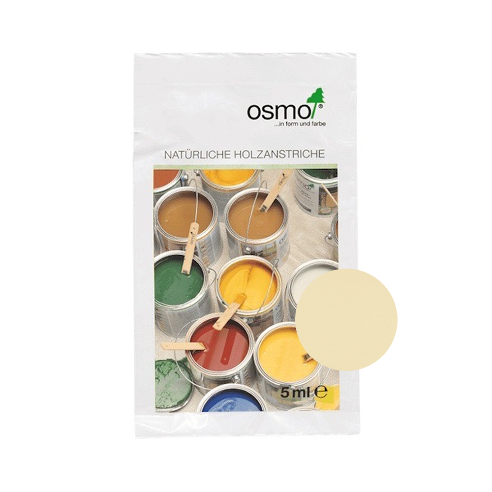 Osmo Country Colour 5 ml sample — 2204 Ivory with centered official wood color swatch