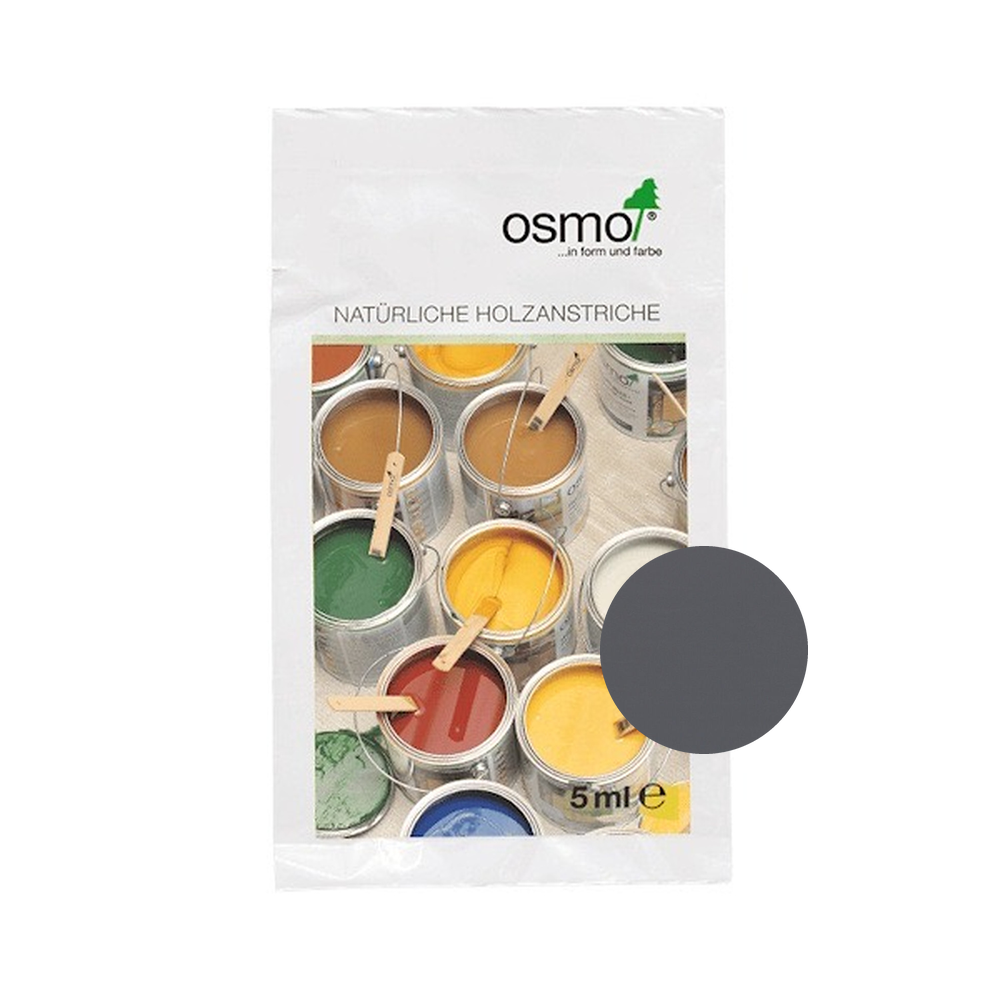 Osmo Country Colour 5 ml sample — 2704 Dusk Grey with centered official wood color swatch