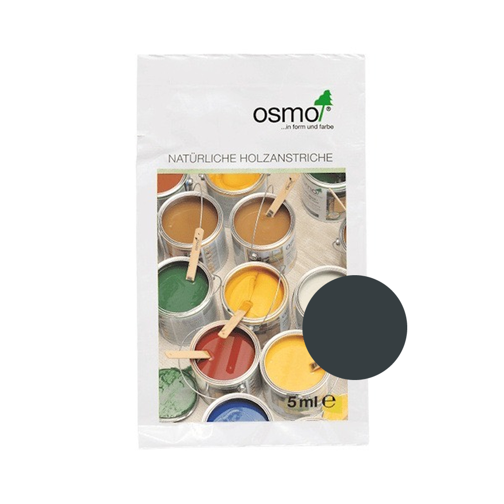 Osmo Country Colour 5 ml sample — 2716 Anthracite Grey with centered official wood color swatch