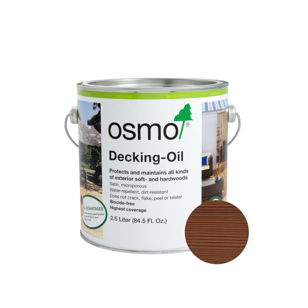 Osmo Decking Oil 1272 Thermowood can with centered wood color swatch