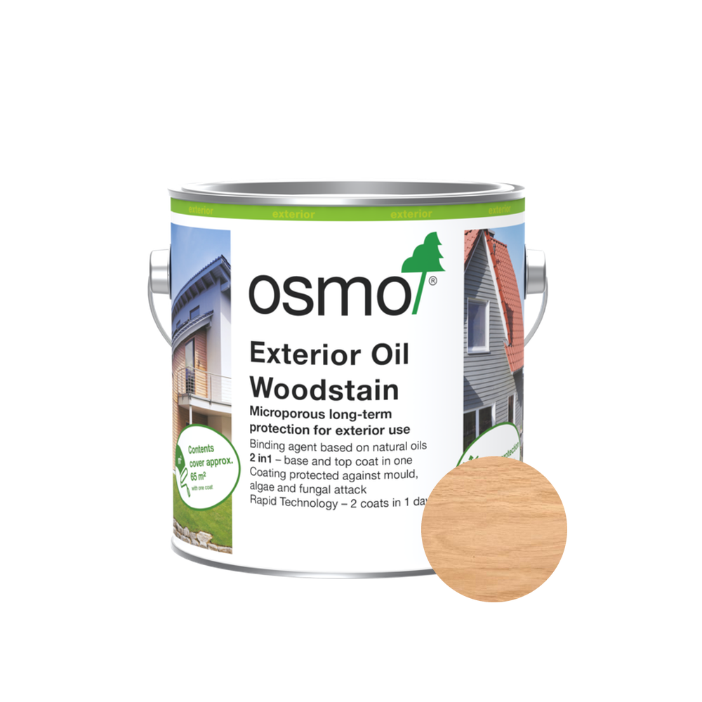 Osmo Natural Oil Woodstain 701 Clear Matte 2.5 L can with centered wood color swatch