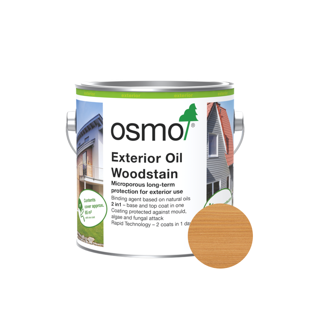 Osmo Natural Oil Woodstain 702 Larch 2.5 L can with centered wood color swatch