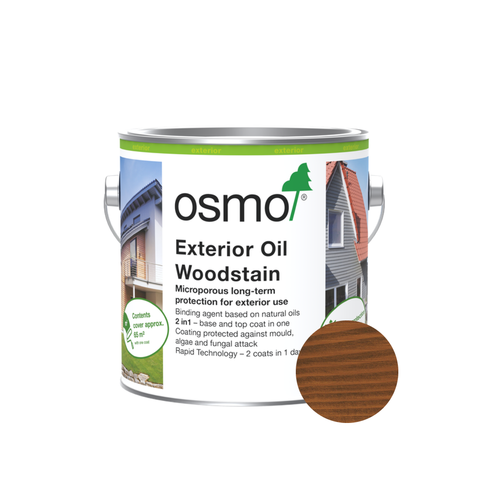 Osmo Natural Oil Woodstain 707 Walnut 2.5 L can with centered wood color swatch
