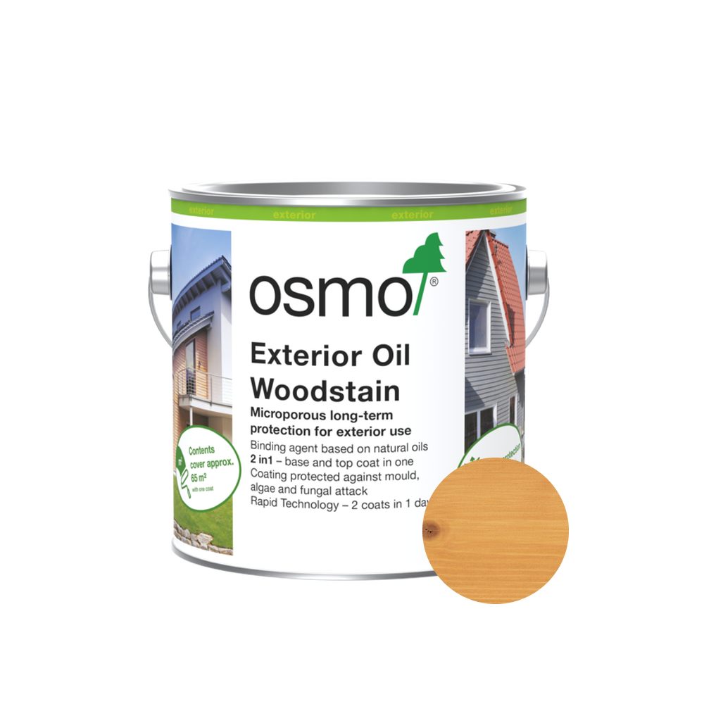 Osmo Natural Oil Woodstain 731 Oregon Pine 2.5 L can with centered wood color swatch