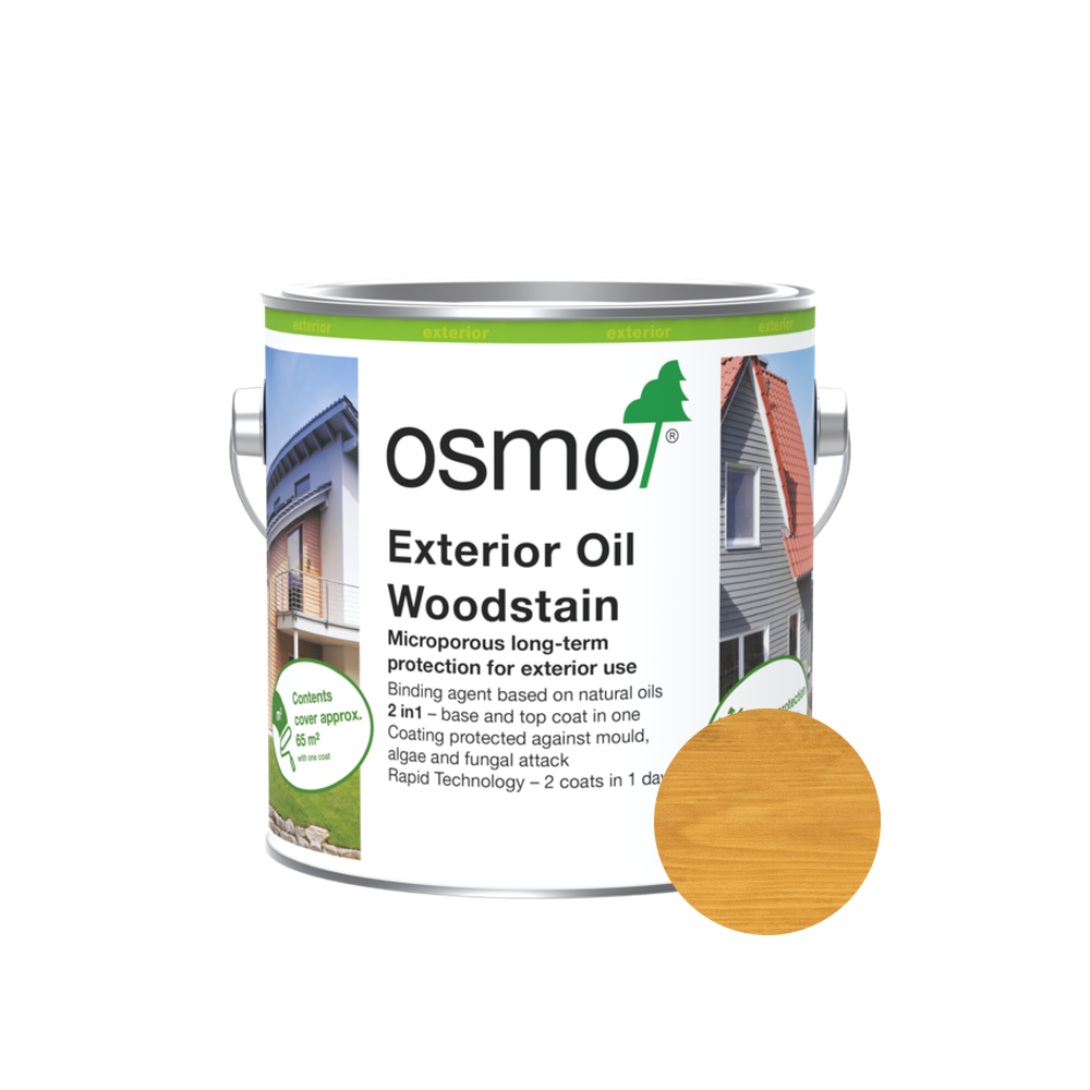 Osmo Natural Oil Woodstain 732 Light Oak 2.5 L can with centered wood color swatch