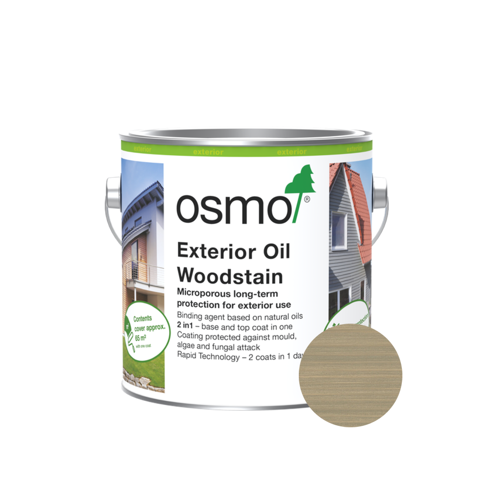 Osmo Natural Oil Woodstain 903 Basalt Grey 2.5 L can with centered wood color swatch