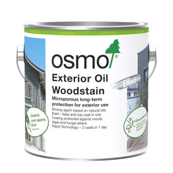 Osmo Natural Oil Woodstain Effect exterior finish can, current official Osmo UK packaging