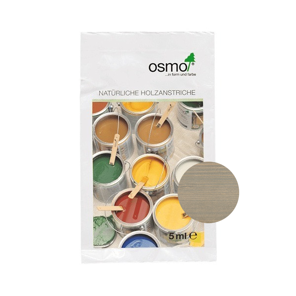 Osmo One Coat Only 5 ml sample — 9212 Silver Poplar with centered official wood color swatch