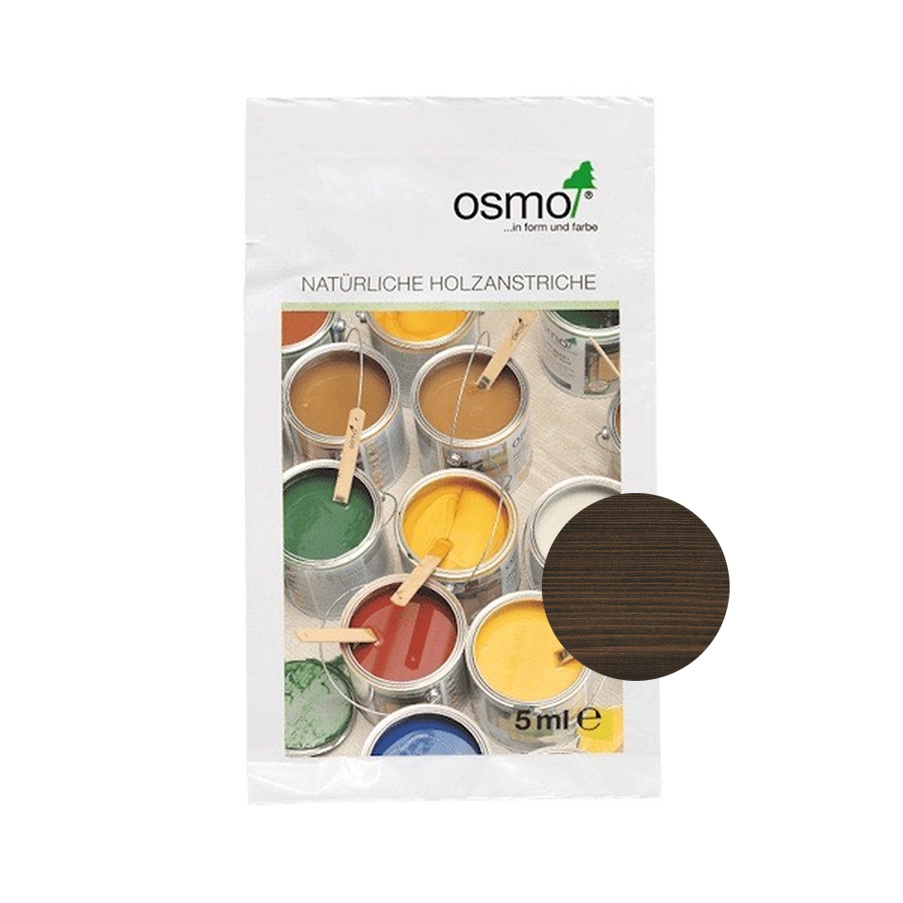 Osmo One Coat Only 5 ml sample — 9271 Ebony with centered official wood color swatch