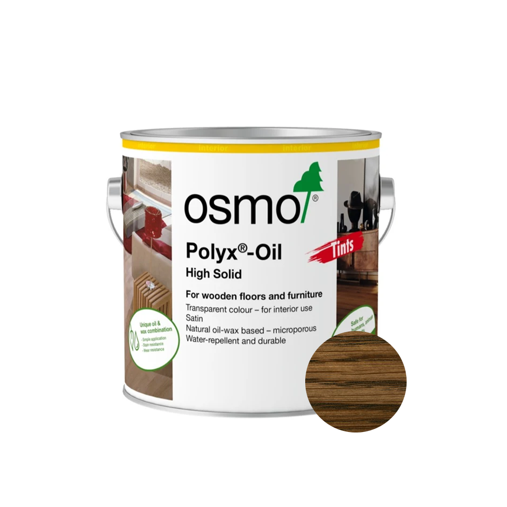 Osmo Polyx-Oil Tints can — 3073 Terra with official wood color swatch
