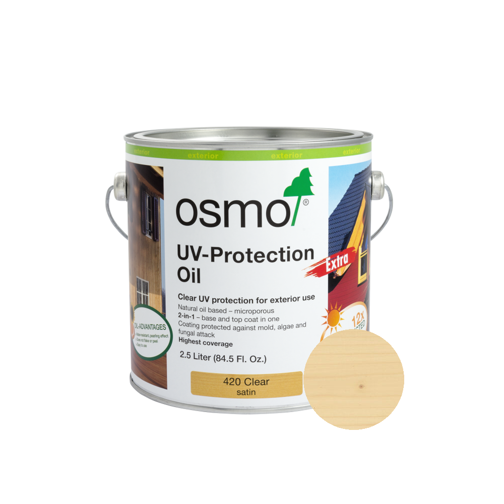 Osmo UV-Protection Oil Extra can — 424 Spruce with official wood color swatch