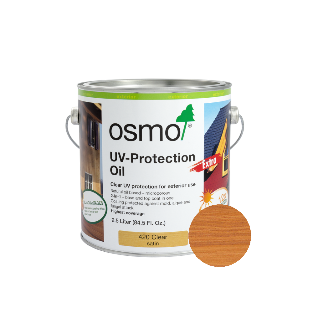 Osmo UV-Protection Oil Extra can — 428 Red Cedar with official wood color swatch