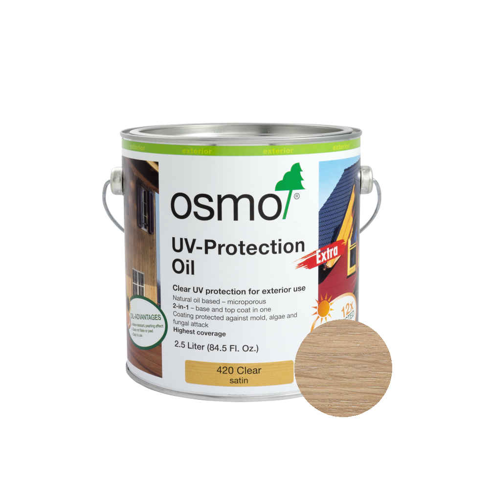 Osmo UV-Protection Oil Extra can — 429 Neutral / Natural / Raw with official wood color swatch