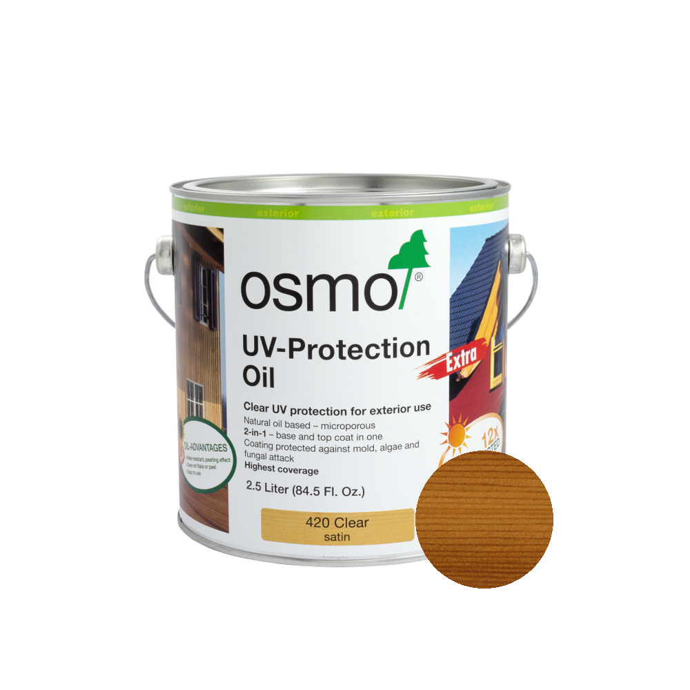 Osmo UV-Protection Oil Extra can — 431 Light Red Cedar with official wood color swatch