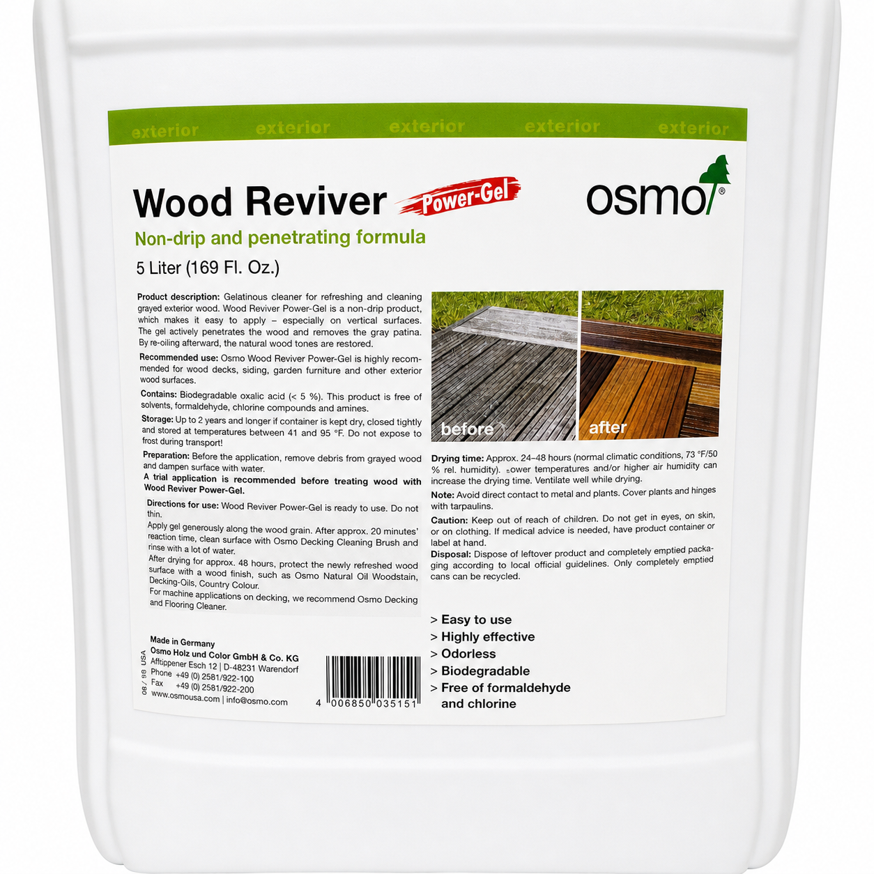 Osmo Wood Reviver Power Gel 6609 5 L front label