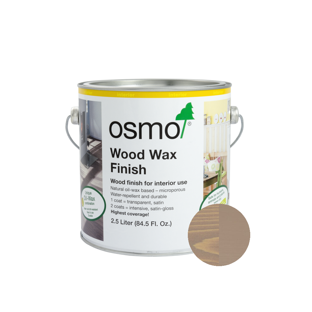 Osmo Wood Wax Finish Intensive can — 3132 Grey Beige with official wood color swatch