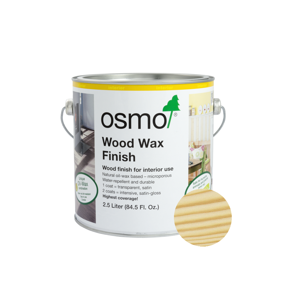 Osmo Wood Wax Finish Transparent can — 1101 Clear Extra Thin with official wood color swatch
