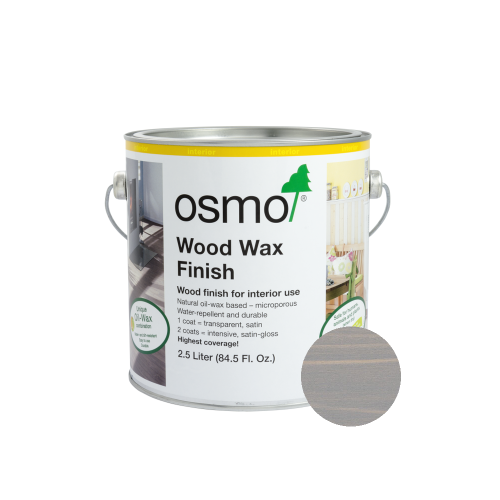 Osmo Wood Wax Finish Transparent can — 3119 Silk Grey with official wood color swatch