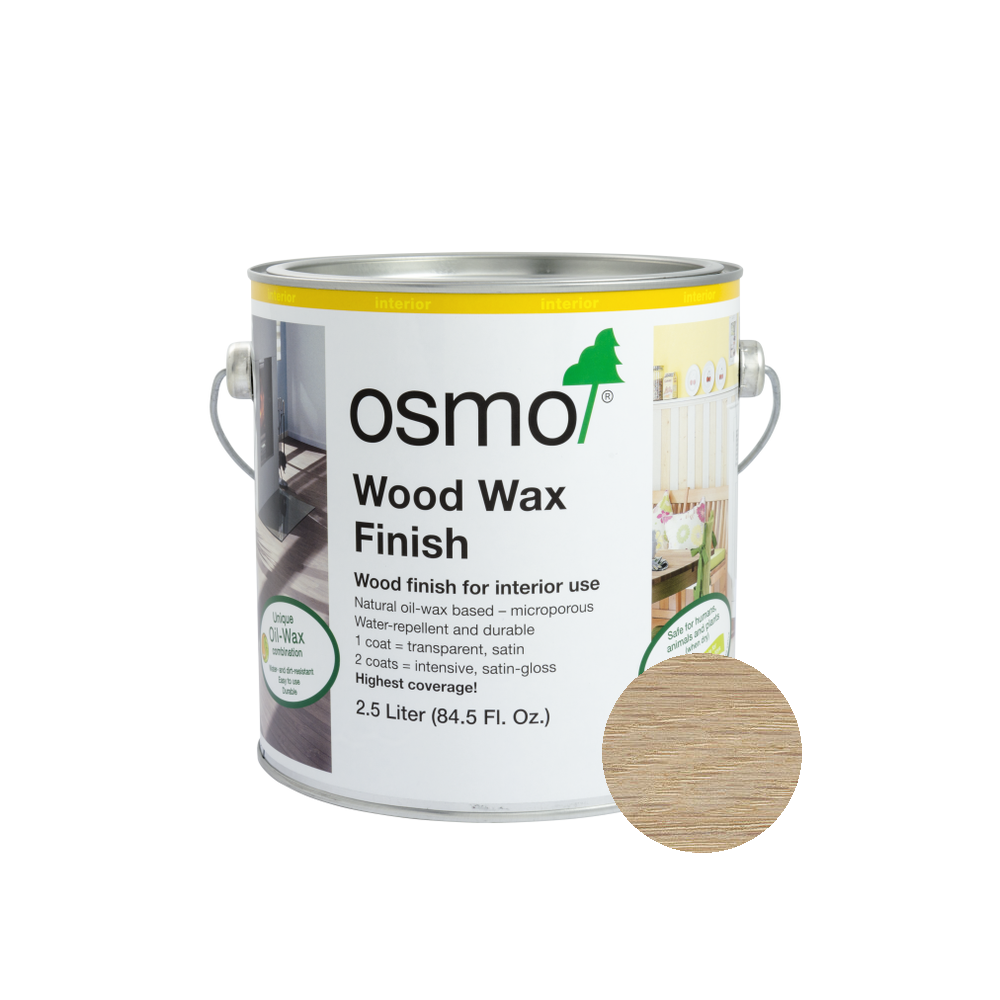 Osmo Wood Wax Finish Transparent can — 3136 Birch with official wood color swatch