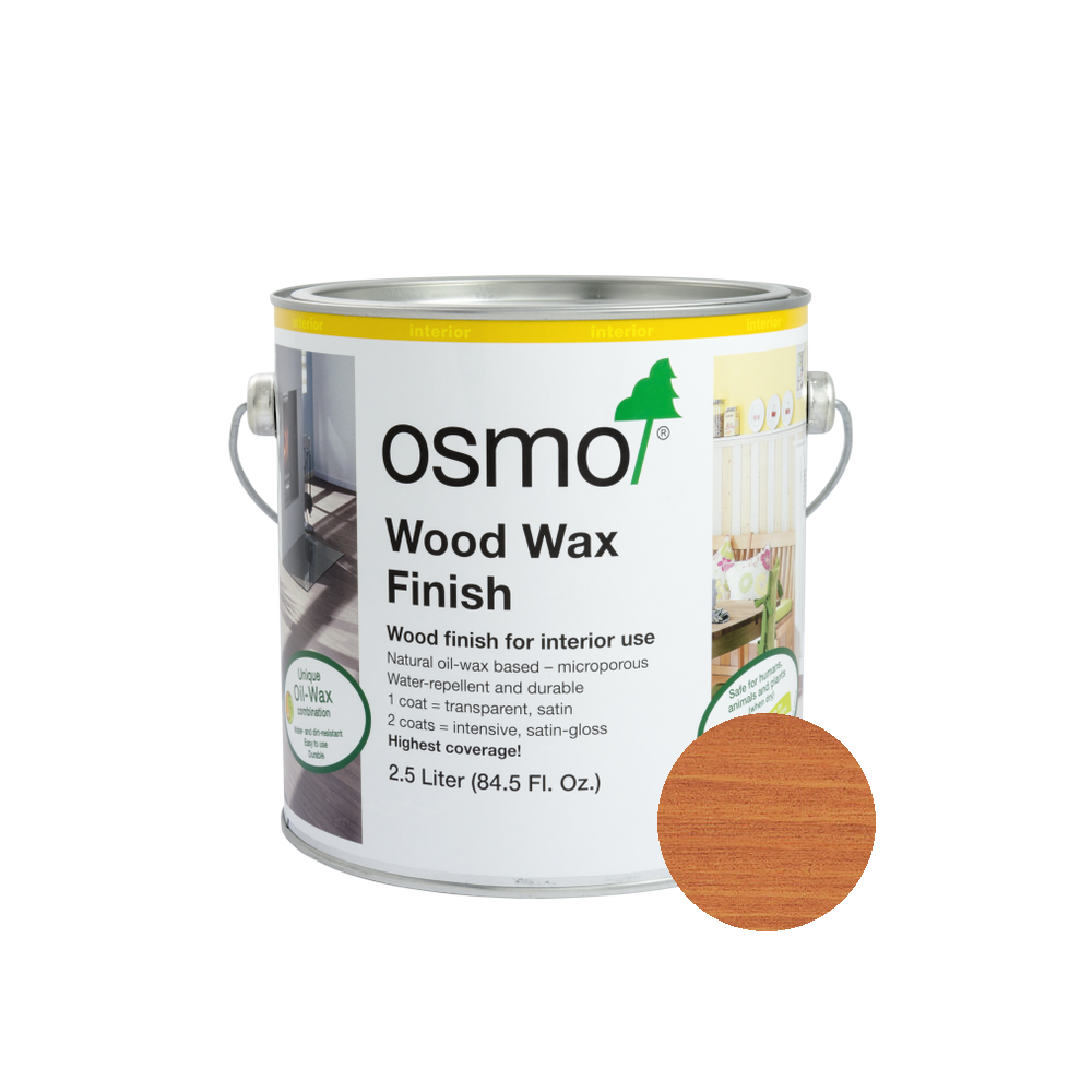 Osmo Wood Wax Finish Transparent can — 3137 Cherry with official wood color swatch