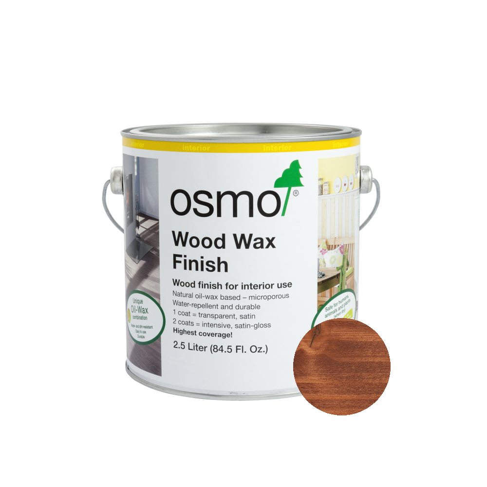 Osmo Wood Wax Finish Transparent can — 3138 Mahogany with official wood color swatch
