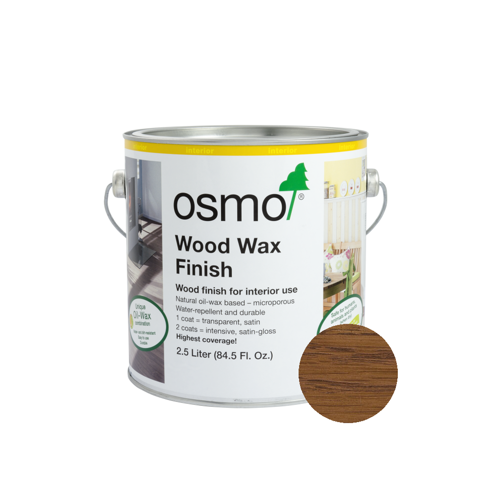 Osmo Wood Wax Finish Transparent can — 3143 Cognac with official wood color swatch