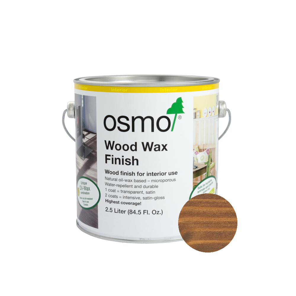 Osmo Wood Wax Finish Transparent can — 3166 Walnut with official wood color swatch