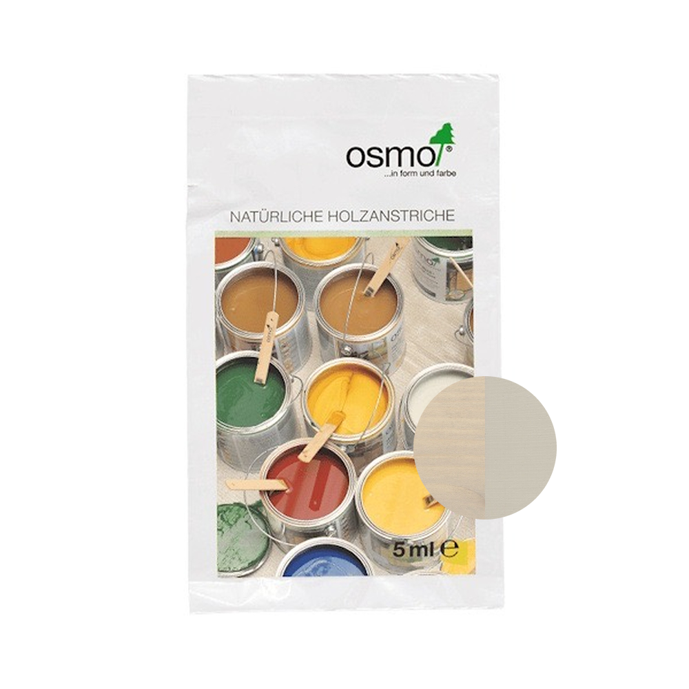 Osmo Wood Wax Finish Intensive 5 ml sample — 3181 Pebble with centered official wood color swatch