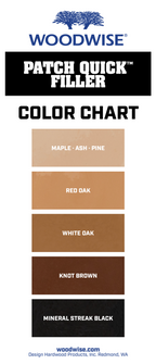 Woodwise Patch-Quick color chart