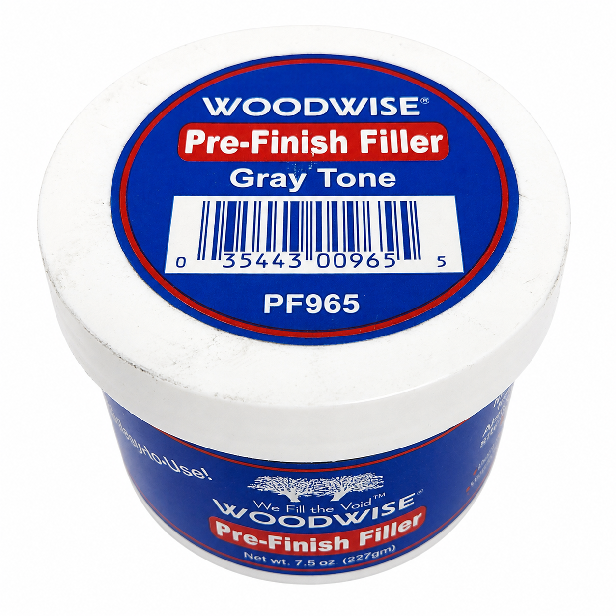 Woodwise Pre-Finish Color Filler Gray Tone PF965 7.5 oz on white background