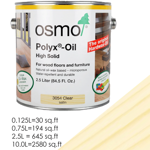 Osmo PolyxOil 3054 Clear Satin Hardwax Oil Wood Finish Interi