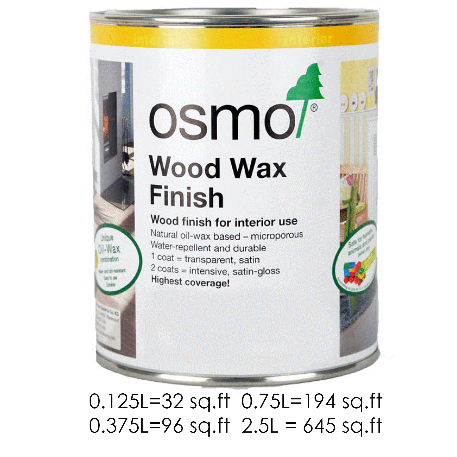 Osmo Wood Wax Finish - Walnut - 3166 Solvent Based - .75 Liter